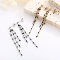 1 Pair Modern Style Tassel Plating Chain Stainless Steel 18K Gold Plated Drop Earrings main image 9