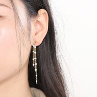 1 Pair Modern Style Tassel Plating Chain Stainless Steel 18K Gold Plated Drop Earrings main image 4