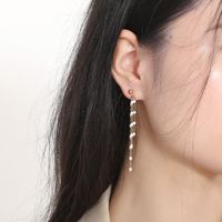 1 Pair Modern Style Tassel Plating Chain Stainless Steel 18K Gold Plated Drop Earrings main image 2