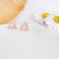 Wholesale Jewelry 1 Pair Simple Style Triangle Oval Bow Knot Alloy Opal Zircon Drop Earrings Ear Studs sku image 15