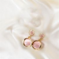 Wholesale Jewelry 1 Pair Simple Style Triangle Oval Bow Knot Alloy Opal Zircon Drop Earrings Ear Studs sku image 18