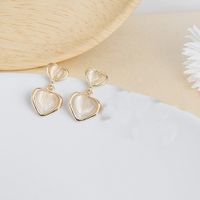 Wholesale Jewelry 1 Pair Simple Style Triangle Oval Bow Knot Alloy Opal Zircon Drop Earrings Ear Studs sku image 9