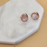 Wholesale Jewelry 1 Pair Simple Style Triangle Oval Bow Knot Alloy Opal Zircon Drop Earrings Ear Studs sku image 3