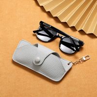 Simple Handmade Leather Portable Sunglasses Case Drop-resistant Sunglasses Case Glasses Bag Chain Pannier Bag sku image 3