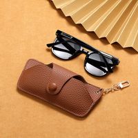 Simple Handmade Leather Portable Sunglasses Case Drop-resistant Sunglasses Case Glasses Bag Chain Pannier Bag sku image 2