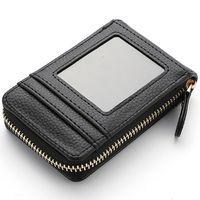 Unisex Solid Color Pu Leather Zipper Card Holders main image 5