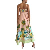 Women's Strap Dress Casual Vacation Printing Zipper Plant Flower Midi Dress Holiday main image 5