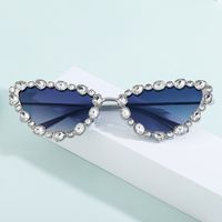 Casual Solid Color Pc Cat Eye Diamond Full Frame Women's Sunglasses main image 2