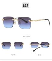 Classic Style Streetwear Square Ac Square Frameless Men's Sunglasses sku image 3