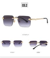 Classic Style Streetwear Square Ac Square Frameless Men's Sunglasses sku image 2