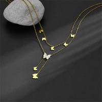 Titanium Steel 18K Gold Plated Casual Simple Style Plating Inlay Star Moon Acrylic Layered Necklaces main image 3