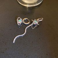 1 Pair Fashion Bow Knot Metal Inlay Zircon Women's Ear Studs sku image 183