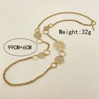 304 Stainless Steel 14K Gold Plated Casual Hip-Hop Streetwear Plating Hollow Out Tree Long Necklace main image 4