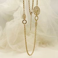 304 Stainless Steel 14K Gold Plated Casual Hip-Hop Streetwear Plating Hollow Out Tree Long Necklace main image 5