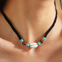 Casual Beach Shell Rope Shell Beaded Braid Unisex Necklace sku image 1