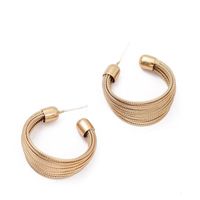 1 Paire Style Ig Forme C Placage Alliage Boucles D'oreilles main image 5