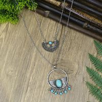 Retro Ethnic Style Geometric Alloy Plating Inlay Turquoise Women's Layered Necklaces main image 6