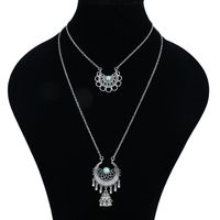 Retro Ethnic Style Geometric Alloy Plating Inlay Turquoise Women's Layered Necklaces main image 5