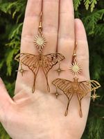 1 Pair Commute Butterfly Hollow Out Metal Drop Earrings main image 1