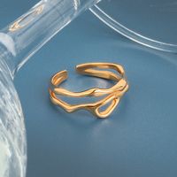 Grenz Überschreitende Neue Produkte Europäische Und Amerikanische Legierung Geometrisch Hohle Doppels Chicht Ring Öffnung Verstellbare Ringe Schmuck Weibliche Hersteller Verkauf sku image 1