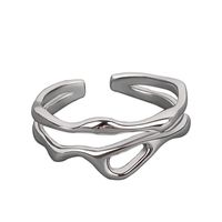 Grenz Überschreitende Neue Produkte Europäische Und Amerikanische Legierung Geometrisch Hohle Doppels Chicht Ring Öffnung Verstellbare Ringe Schmuck Weibliche Hersteller Verkauf sku image 2