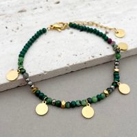 IG Style Casual Round 304 Stainless Steel Natural Stone Labradorite Gold Plated Bracelets In Bulk sku image 5