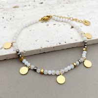 IG Style Casual Round 304 Stainless Steel Natural Stone Labradorite Gold Plated Bracelets In Bulk sku image 8