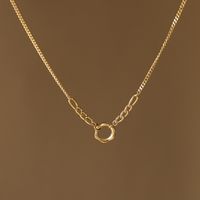 Vintage Style Simple Style Circle Titanium Steel Plating Hollow Out 18k Gold Plated Necklace sku image 1