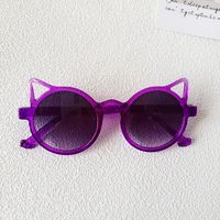Cartoon Style Cute Vacation Cat Pc Cat Eye Full Frame Kids Sunglasses sku image 3