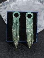Glam Tassel Alloy Inlay Rhinestones Women's Drop Earrings sku image 5