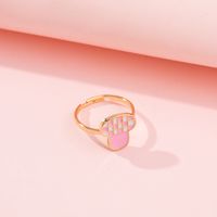 Vacation Heart Shape Mushroom Butterfly Alloy Enamel Plating Women's Rings main image 7