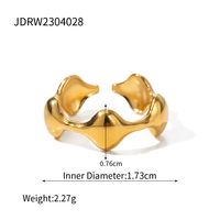 Ig-stil Einfacher Stil Irregulär Rostfreier Stahl Überzug 18 Karat Vergoldet Offener Ring sku image 1