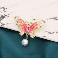 Retro Mariposa Perla De Imitación Aleación Diamante De Imitación Mujeres Broches sku image 20