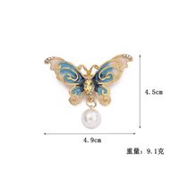 Retro Butterfly Imitation Pearl Alloy Rhinestone Women's Brooches sku image 21