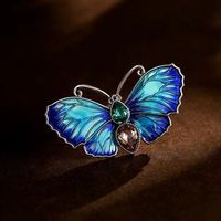 Retro Butterfly Imitation Pearl Alloy Rhinestone Women's Brooches sku image 11