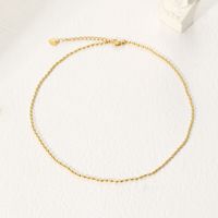 Simple Style Commute Solid Color Stainless Steel Plating 14k Gold Plated Necklace main image 6
