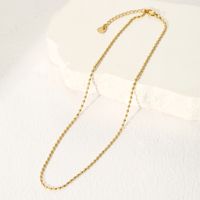 Simple Style Commute Solid Color Stainless Steel Plating 14k Gold Plated Necklace sku image 1