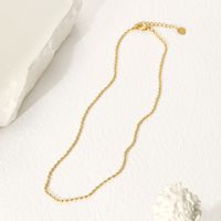 Simple Style Commute Solid Color Stainless Steel Plating 14k Gold Plated Necklace main image 4