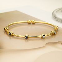 Style Simple Commuer L'oeil Du Diable Le Cuivre Émail Placage Plaqué Or 18k Bracelet sku image 3