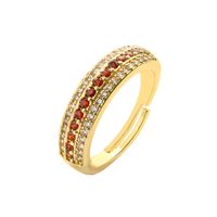 Simple Style Commute Round Copper Plating Inlay Zircon Gold Plated Open Ring sku image 5