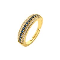 Simple Style Commute Round Copper Plating Inlay Zircon Gold Plated Open Ring sku image 2