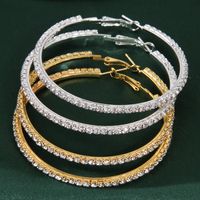 Exaggerated Simple Style Circle Alloy Inlay Rhinestones Women's Hoop Earrings main image 1