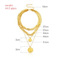 Hip-hop Retro Streetwear Round Alloy Plating Women's Layered Necklaces main image 5