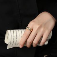 Simple Style Solid Color Brass Plating Inlay Zircon Gold Plated Rings main image 3