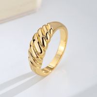 Anillos Chapados En Oro De Circonio Con Incrustaciones De Latón De Color Sólido De Estilo Simple sku image 5