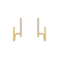 1 Pair Simple Style Solid Color Inlay Copper Zircon Ear Studs main image 4