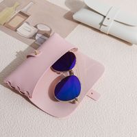 Retro Literary Simplicity Glasses Bag Soft Leather Glasses Case Ins Girl Portable Sun Sunglasses Bag Storage Bag Anti-pressure main image 4