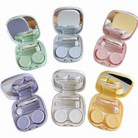Simple And Portable Contact Lens Case Diy Glossy Oval Box Cosmetic Contact Lenses Couple Box Double Box Storage Box main image 3