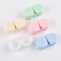 Simple Macaron Color Contact Lens Case Adorable Color Press Flip Design Cosmetic Contact Lenses Companion Box main image 4