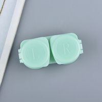 Simple Macaron Color Contact Lens Case Adorable Color Press Flip Design Cosmetic Contact Lenses Companion Box sku image 2